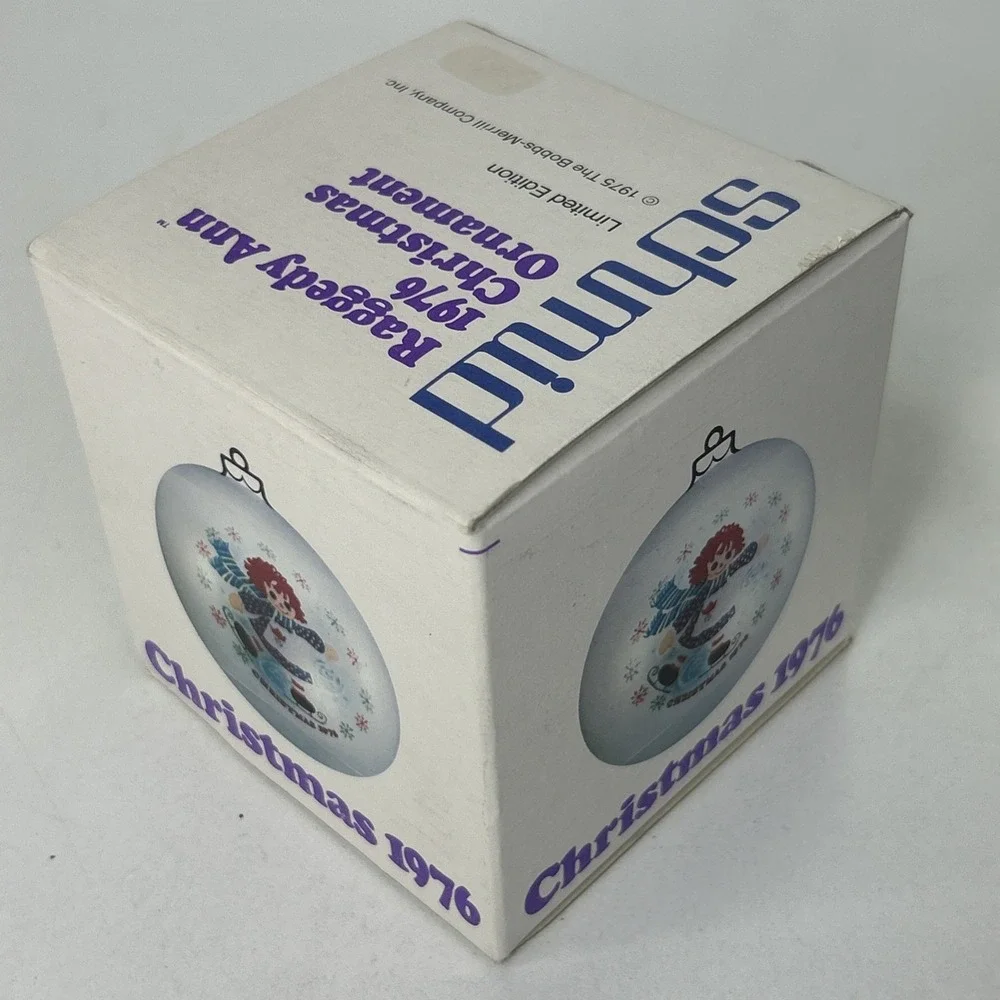 VTG 1976 Raggedy Ann Xmas Ornament Schmid Thread Limited Edition Original Box
